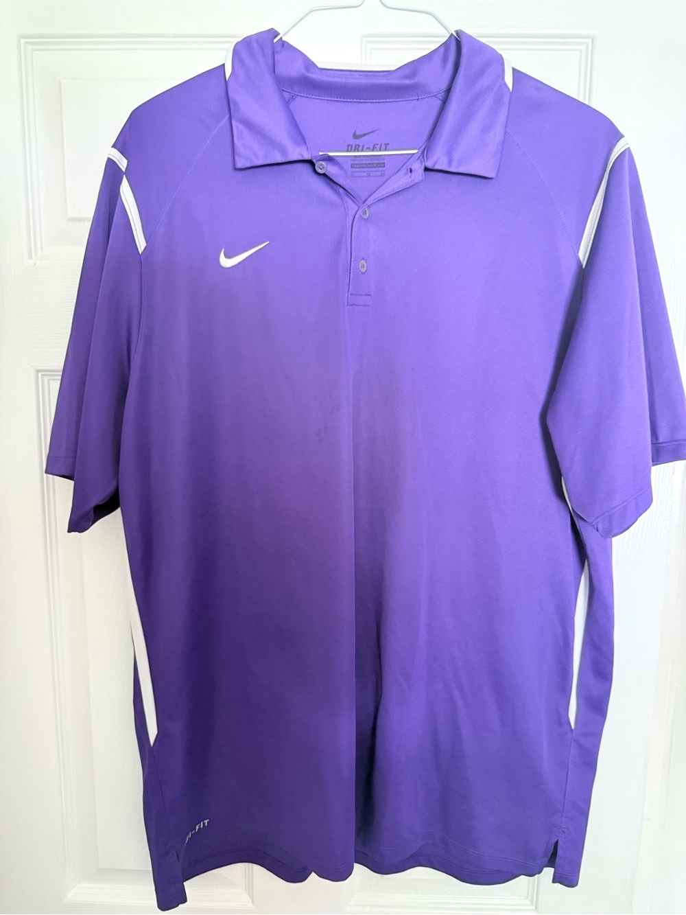 Nike Purple Performance Dri-FIT Polo with White Accents